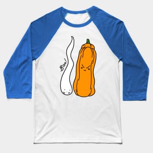 Long Ghost and Long Pumpkin Baseball T-Shirt